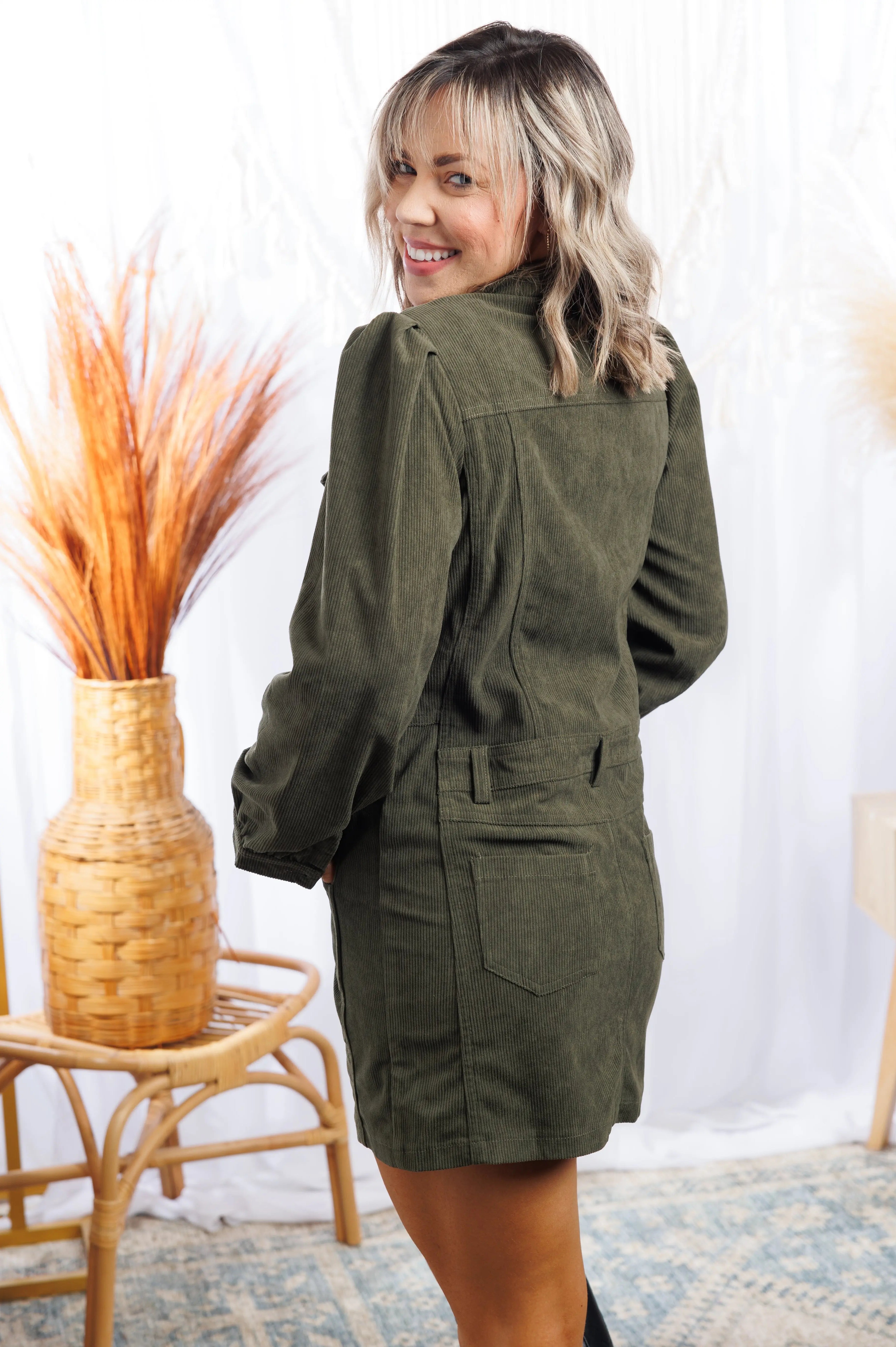 Step Outside - Olive Corduroy Jacket Boutique Simplified