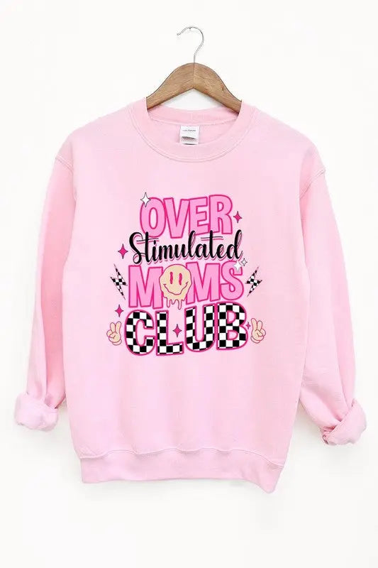 Stimulated Moms Club Graphic Fleece Sweatshirts Color Bear