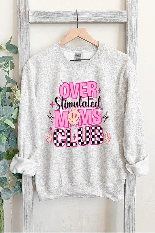 Stimulated Moms Club Graphic Fleece Sweatshirts Color Bear