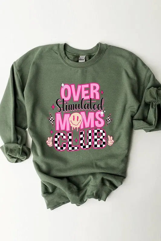 Stimulated Moms Club Graphic Fleece Sweatshirts Color Bear