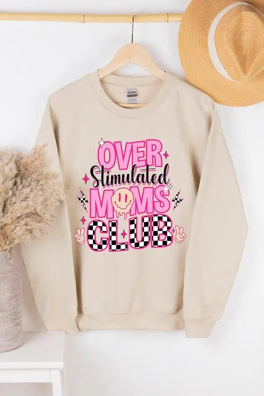 Stimulated Moms Club Graphic Fleece Sweatshirts Color Bear