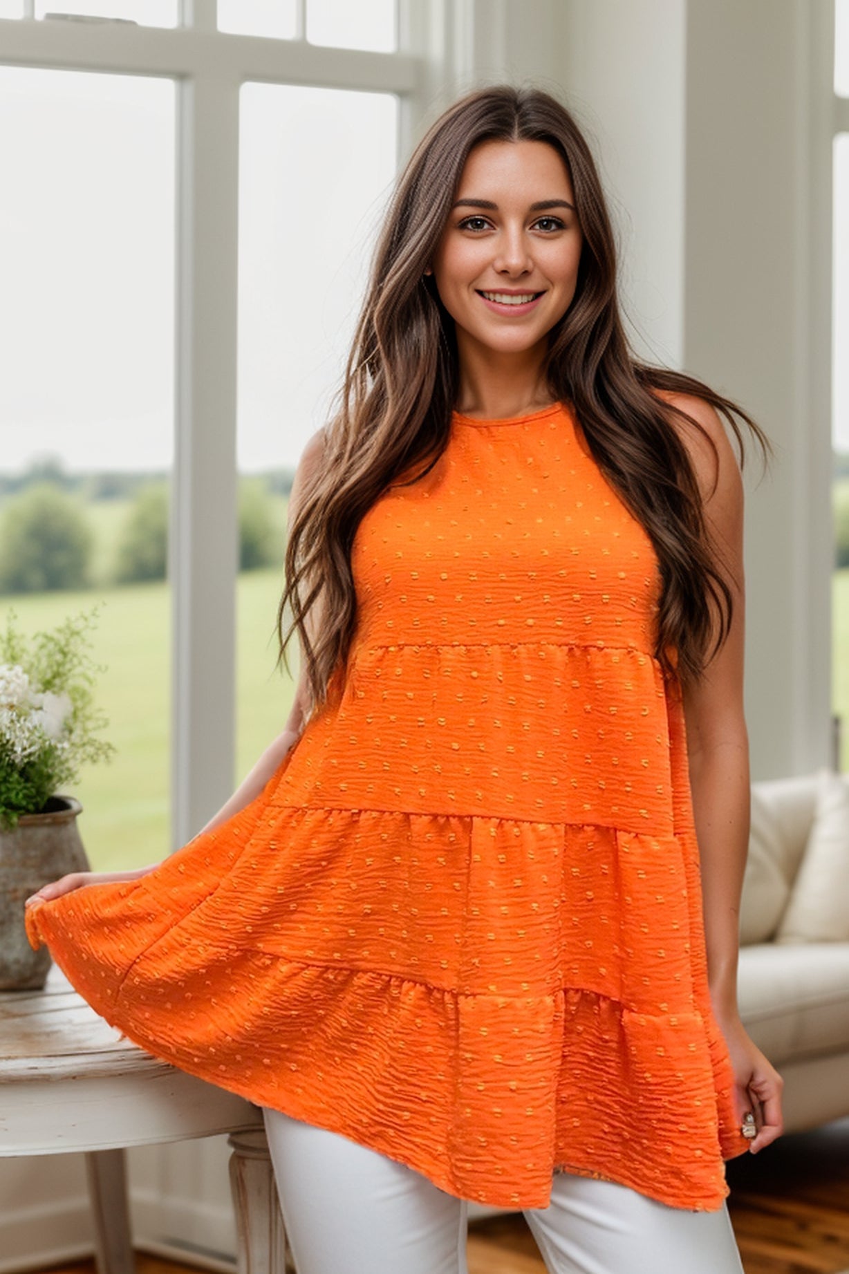 Sun Kissed - Sleeveless Tiered Top Boutique Simplified