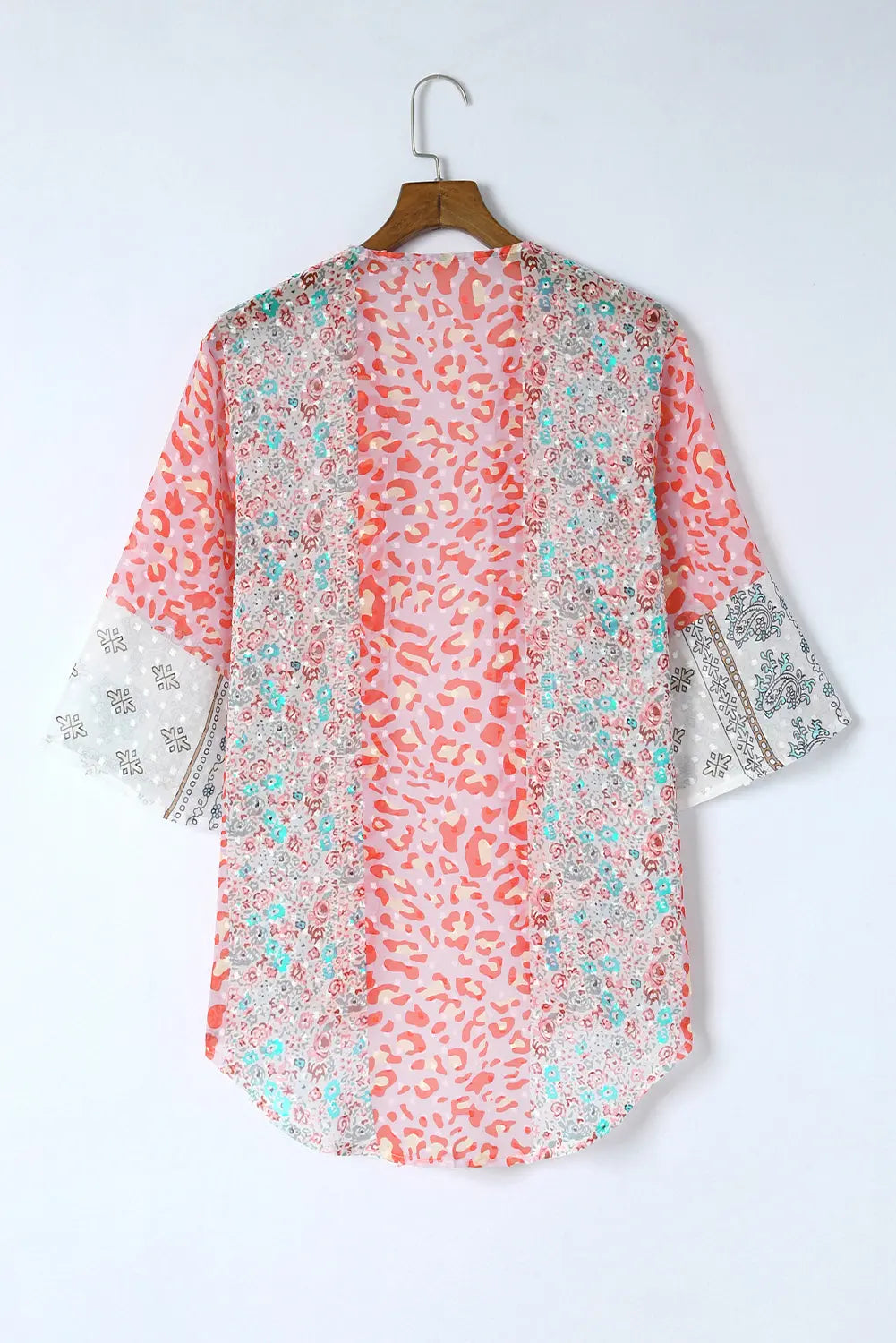 Swiss Dot Printed Open Front Cover Up Trendsi