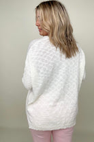 Davi & Dani Wide Neck Oversized Loose Knit Top Kiwidrop