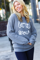 Take Me In Grey Embroidery "Let It Snow" Lurex Sweater Haptics