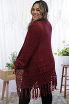 Tiana Fringed Cardigan - Wine Boutique Simplified