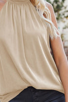 Tied Grecian Neck Tank Trendsi