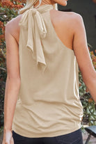 Tied Grecian Neck Tank Trendsi