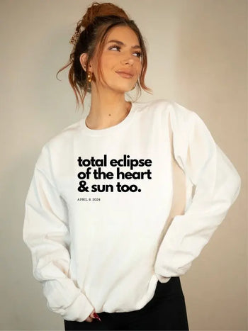 Total Eclipse Heart Sun Eclipse Graphic Sweatshirt Ocean and 7th