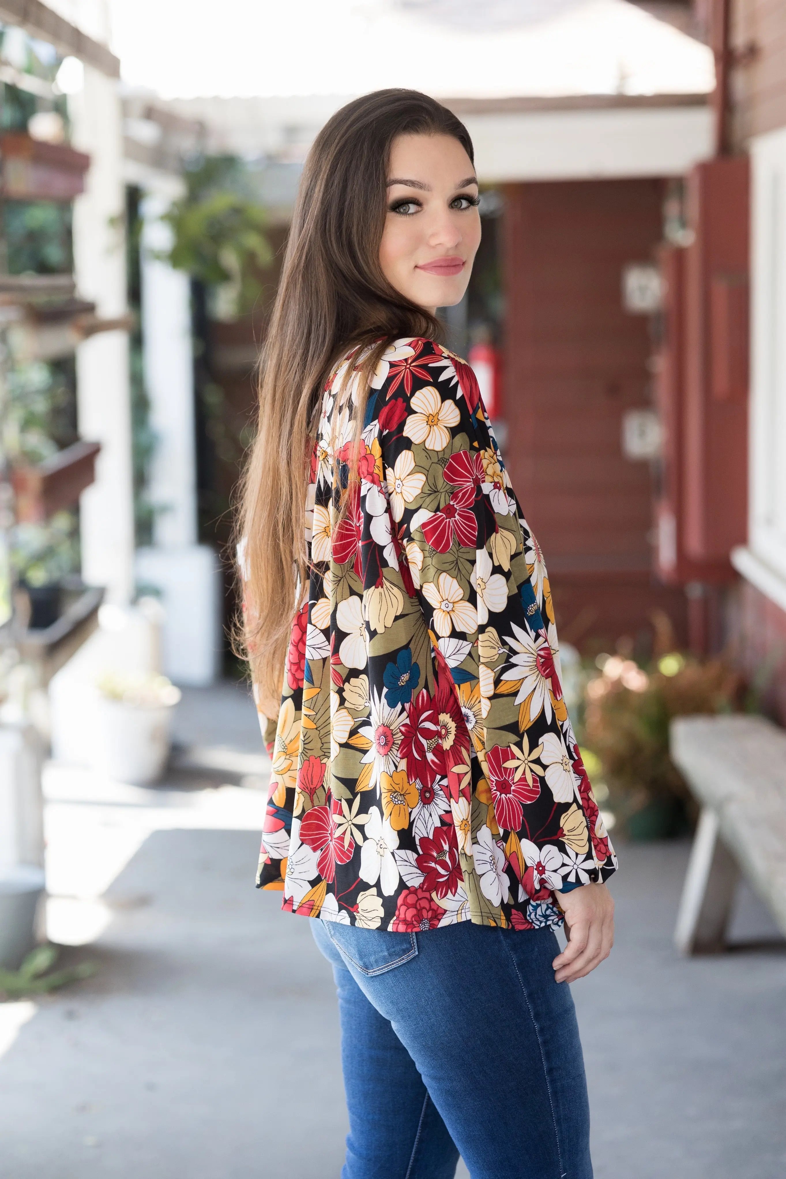 Totally Poppin' Floral Long Sleeve Boutique Simplified