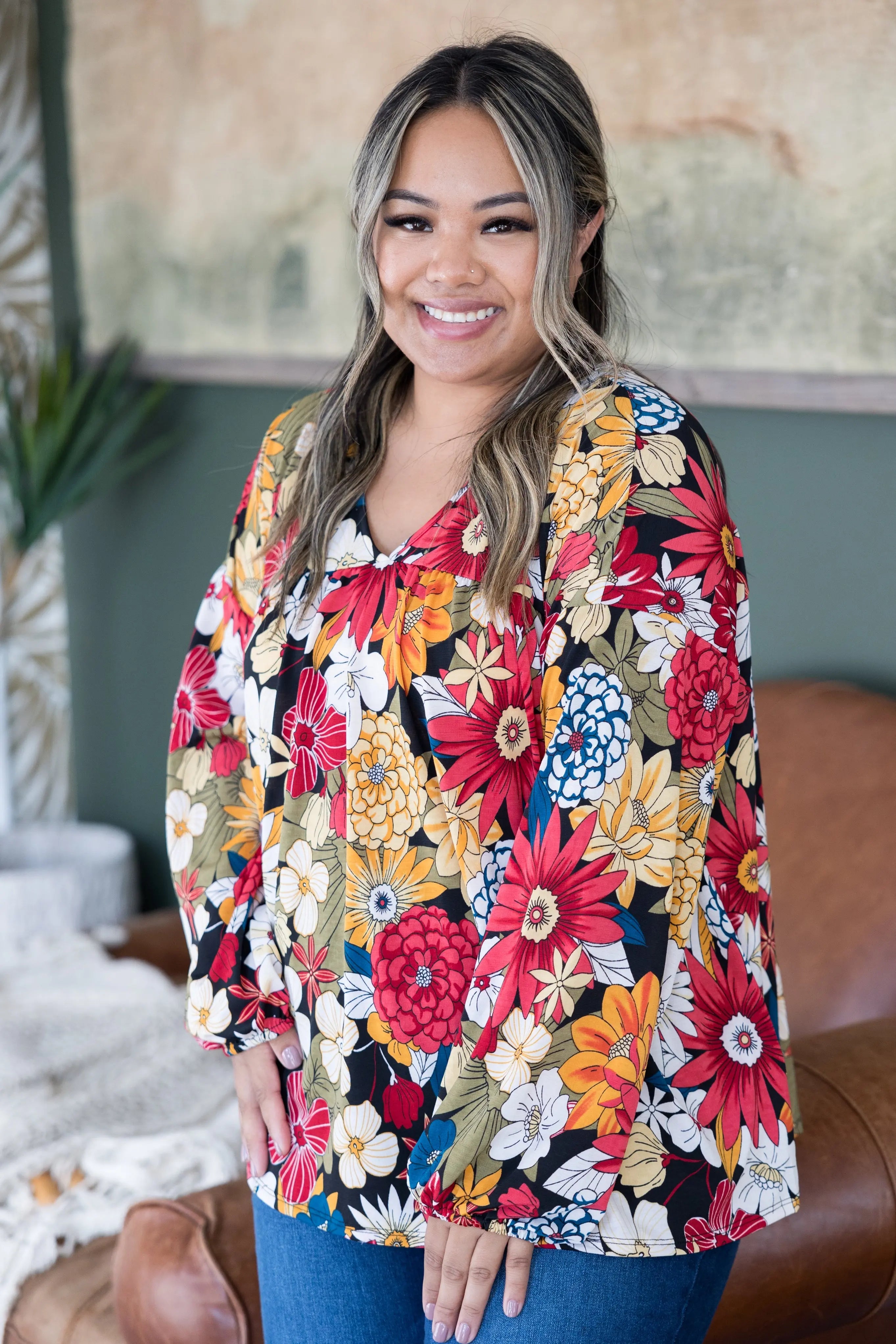 Totally Poppin' Floral Long Sleeve Boutique Simplified