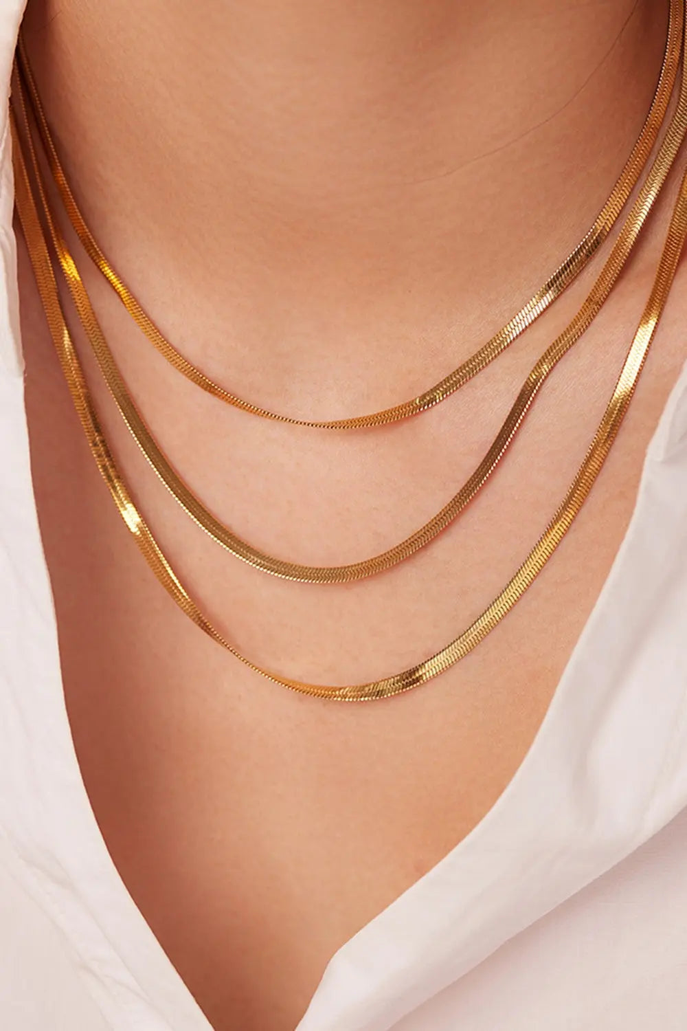 Triple-Layered Snake Chain Necklace Trendsi