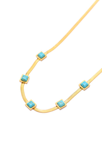 Turquoise Squares Necklace Ave Shops