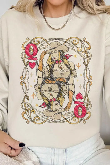 WESTERN QUEEN OF HEARTS GRAPHIC SWEATSHIRT ALPHIA