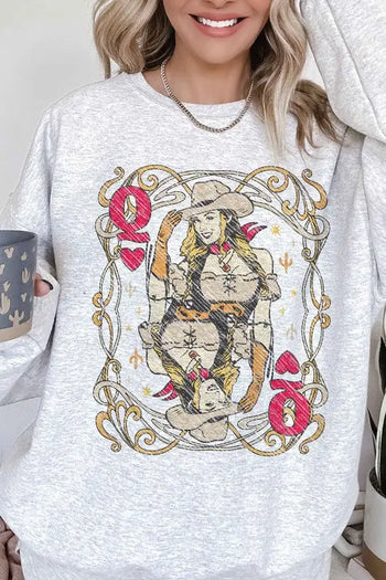 WESTERN QUEEN OF HEARTS OVERSIZED SWEATSHIRT ALPHIA