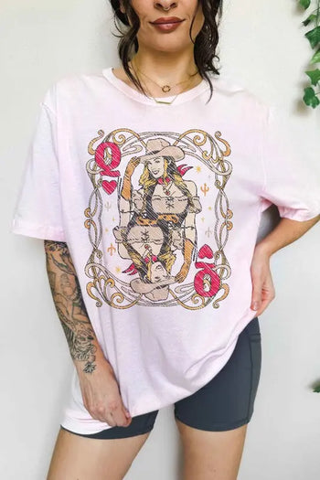 WESTERN QUEEN OF HEARTS OVERSIZED TEE ALPHIA