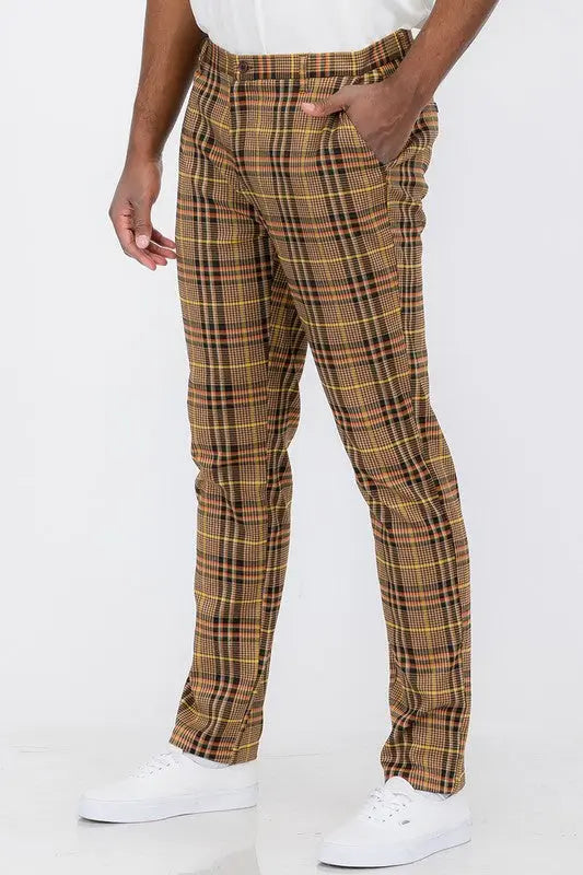 Weiv Mens Plaid Trouser Pants WEIV