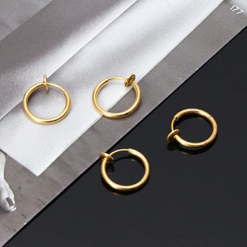 1 Pcs Trendy Stealth No Piercing Spring Nose Ear and Lip Helix Hoop Cuff Clip The Colourful Aura