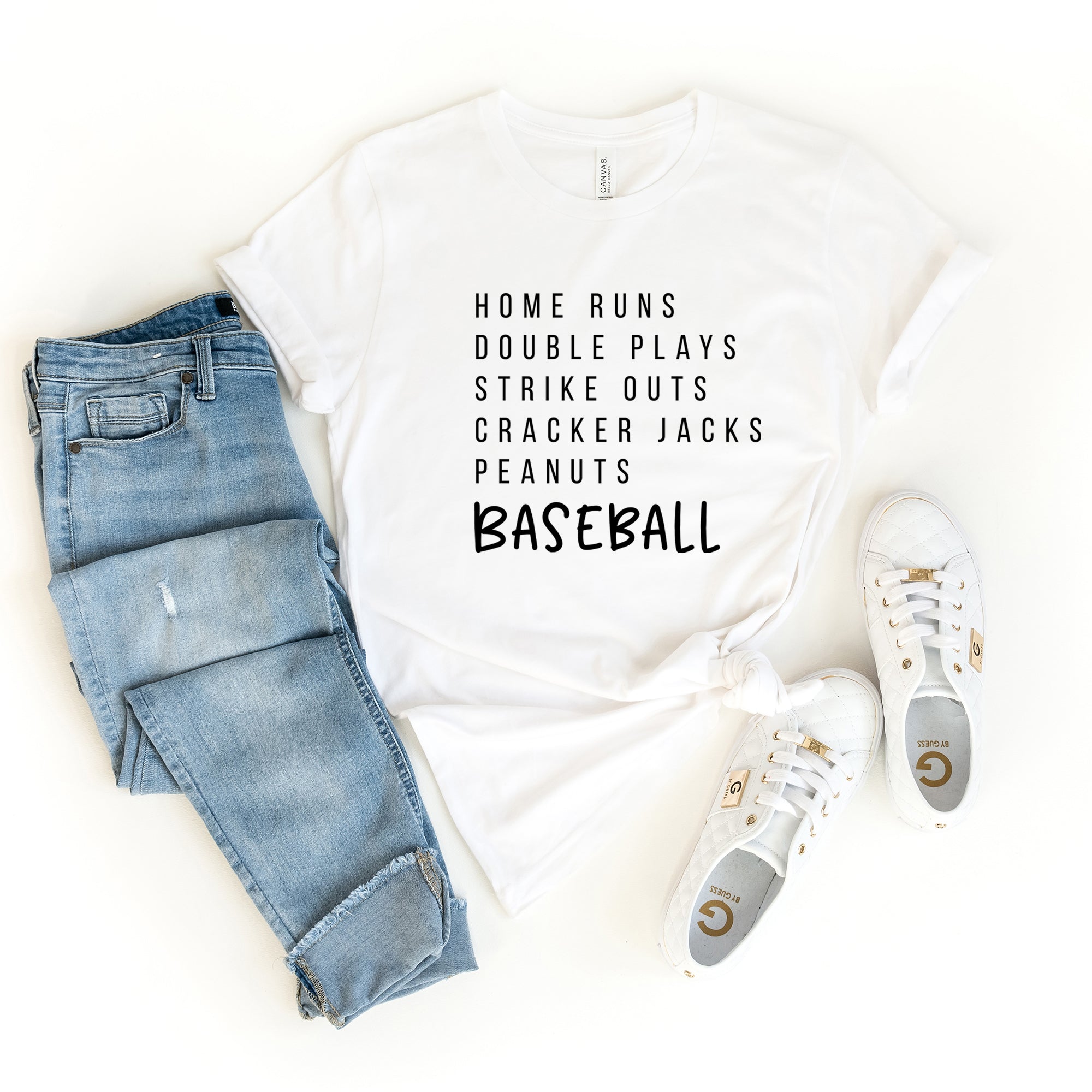 Baseball Words | Short Sleeve Crew Neck Olive and Ivory Retail