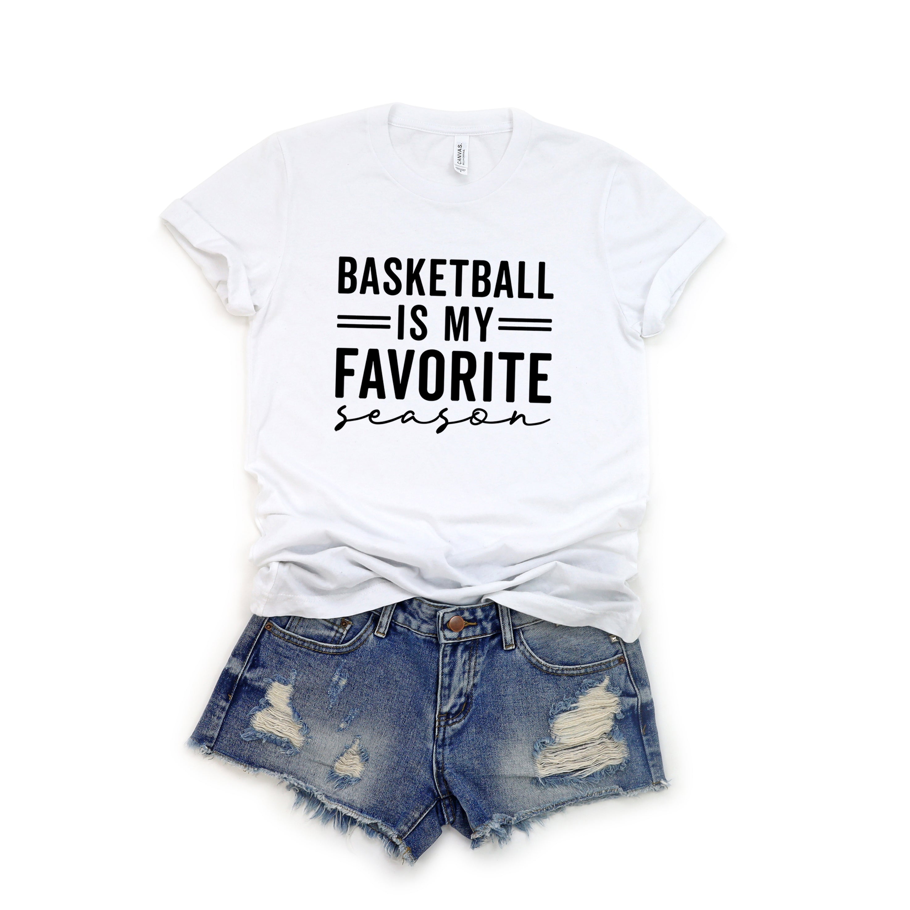 Basketball is my Favorite Season | Short Sleeve Crew Neck Olive and Ivory Retail