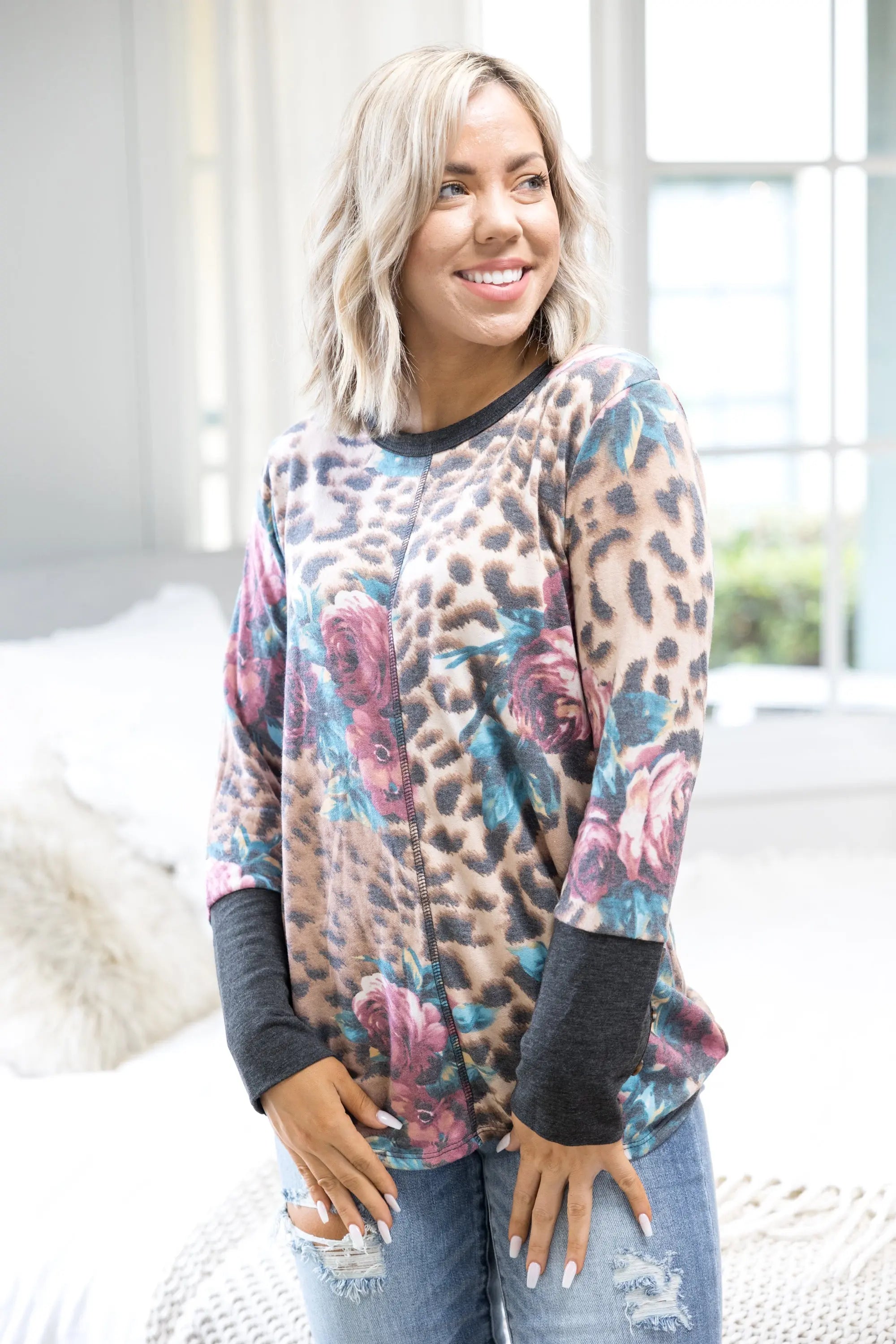 Wild Roses Long Sleeve Boutique Simplified