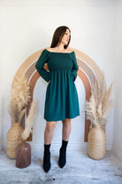 Winter Green Smocked Dress Boutique Simplified