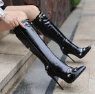 Women's High Heel Knee High Boots Zipper Punk Style Boots Plus Size Fashionella