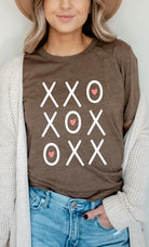 XOXO Heart Tic Tac Toe Valentines Day Graphic Tee Kissed Apparel