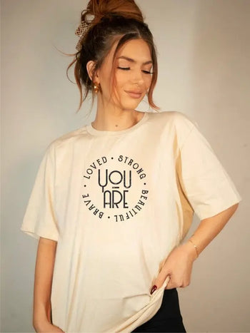 You Are Loved Strong Brave Beautiful Graphic Tee Ocean and 7th