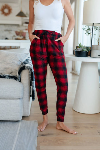 Your New Favorite Joggers in Red Plaid Ave Shops