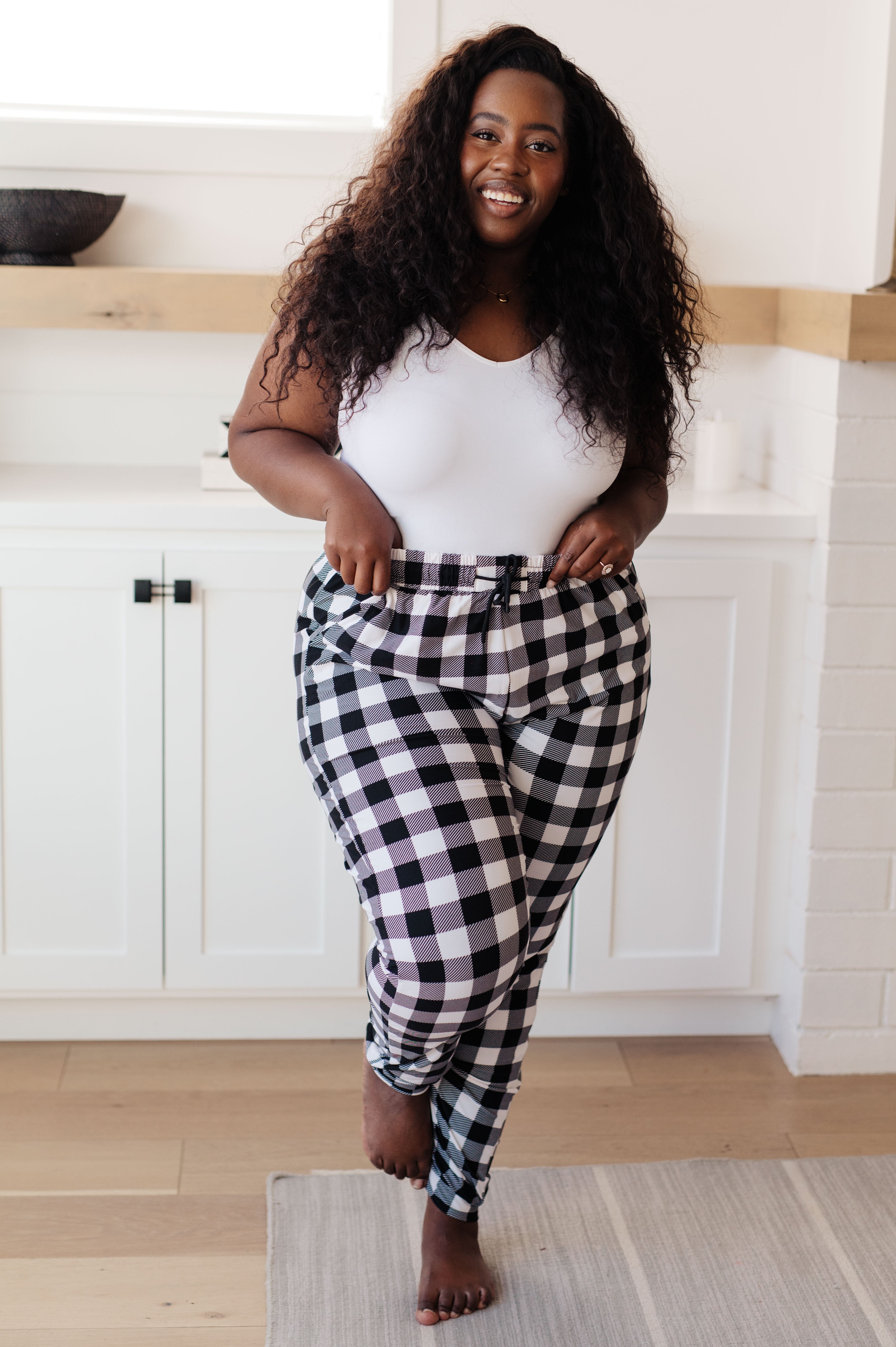 Your New Favorite Joggers in Black and White Check Ave Shops