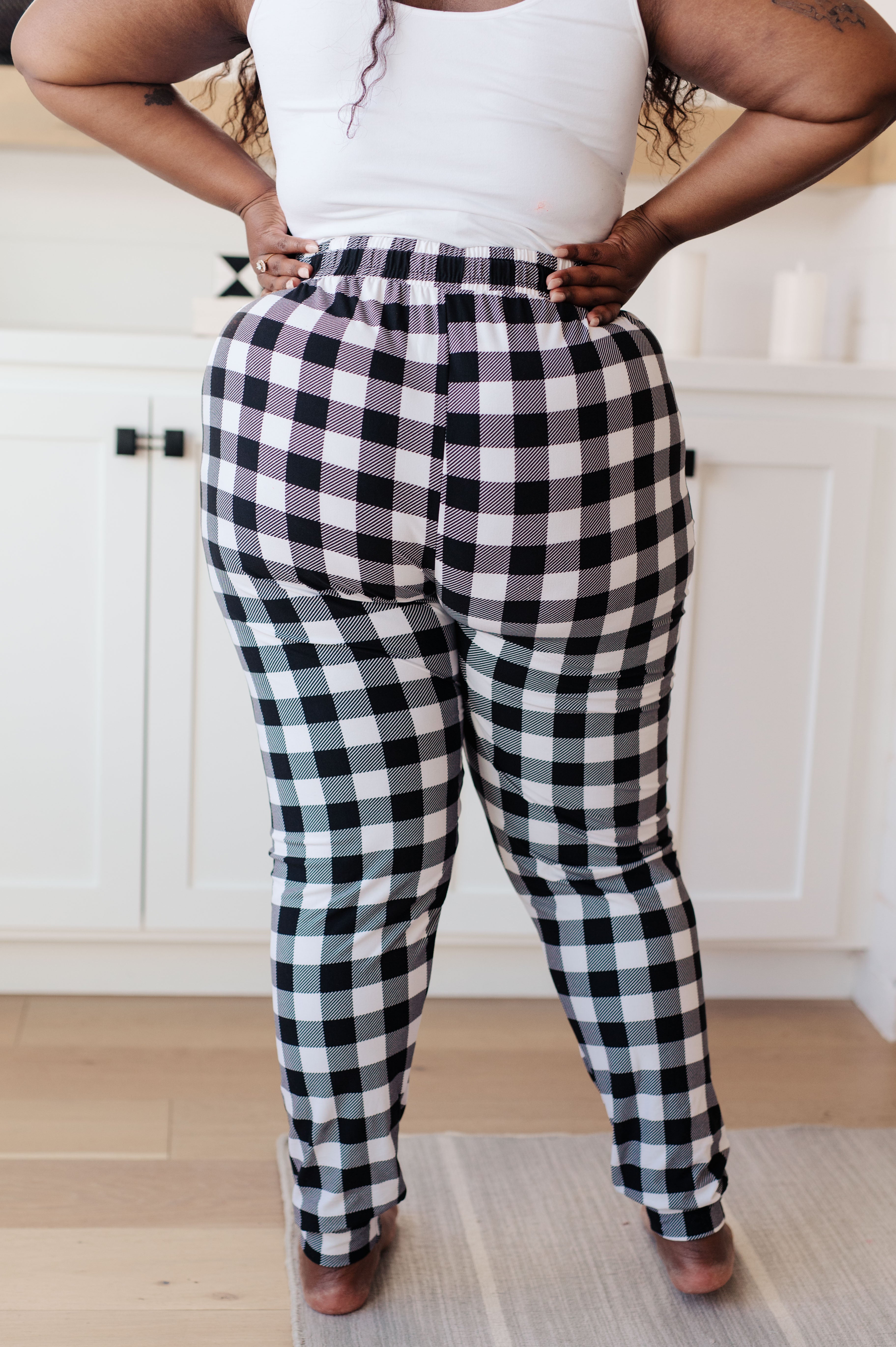 Your New Favorite Joggers in Black and White Check Ave Shops