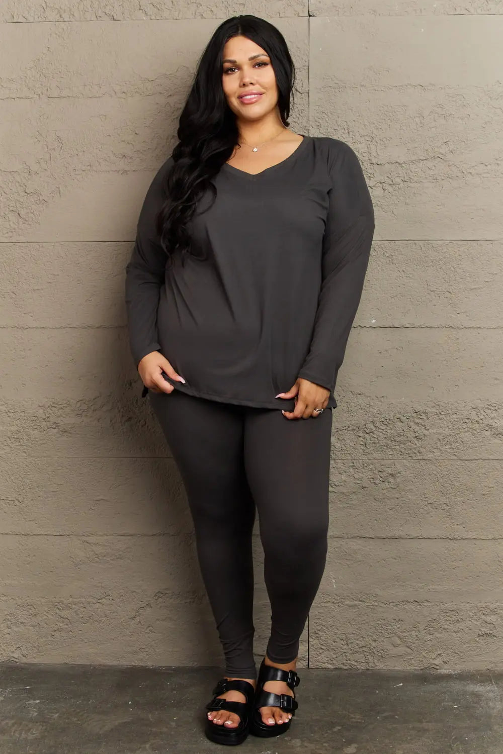 Zenana Lazy Days Full Size Long Sleeve and Leggings – Casual Chic Boutique