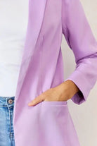 Zenana Open Front Long Sleeve Blazer Trendsi