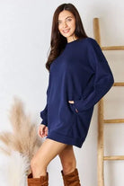 Zenana Oversized Round Neck Long Sleeve Sweatshirt Trendsi