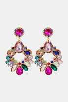 Zinc Alloy Frame Glass Stone Dangle Earrings Trendsi