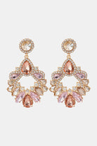 Zinc Alloy Frame Glass Stone Dangle Earrings Trendsi