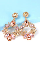 Zinc Alloy Frame Glass Stone Dangle Earrings Trendsi