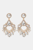 Zinc Alloy Frame Glass Stone Dangle Earrings Trendsi