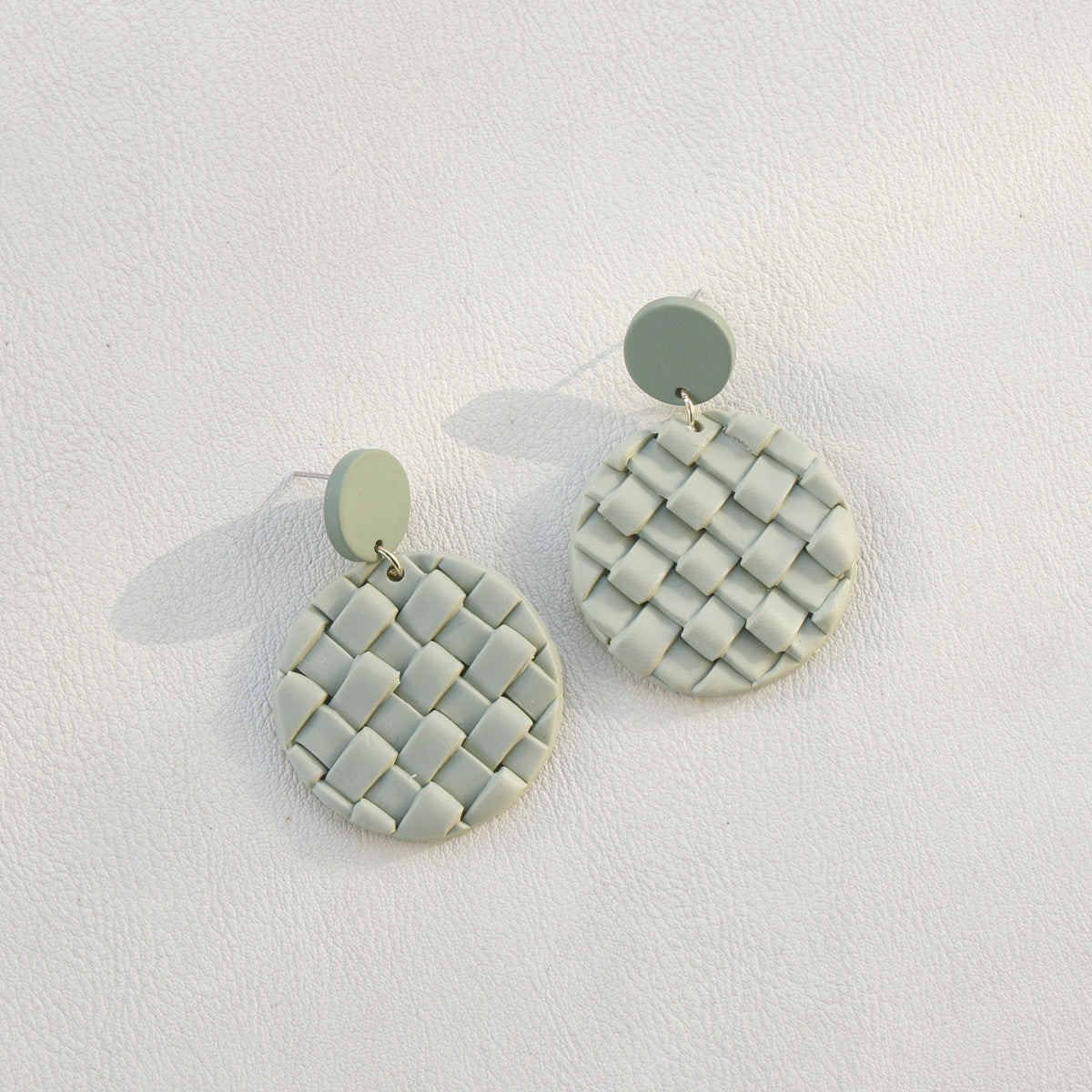 Soft Pottery Round Braided Earrings Trendsi