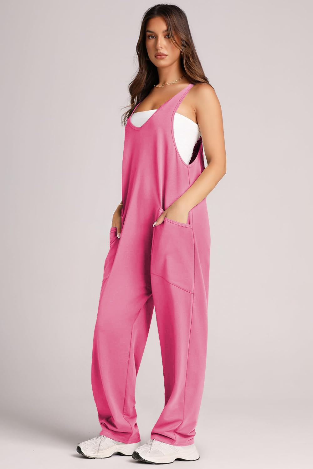 Wide Strap Jumpsuit with Pockets Trendsi