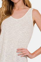 Zenana Curved Hem Round Neck Tank Trendsi