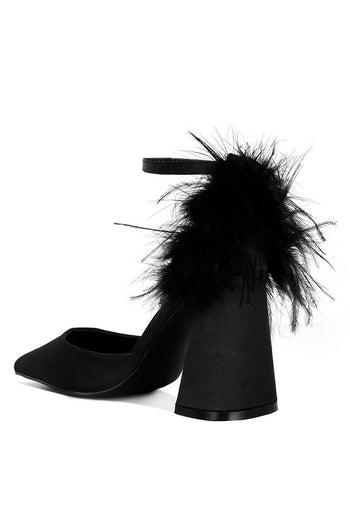 Palmetta Fur Detail Block Heel Sandals Rag Company