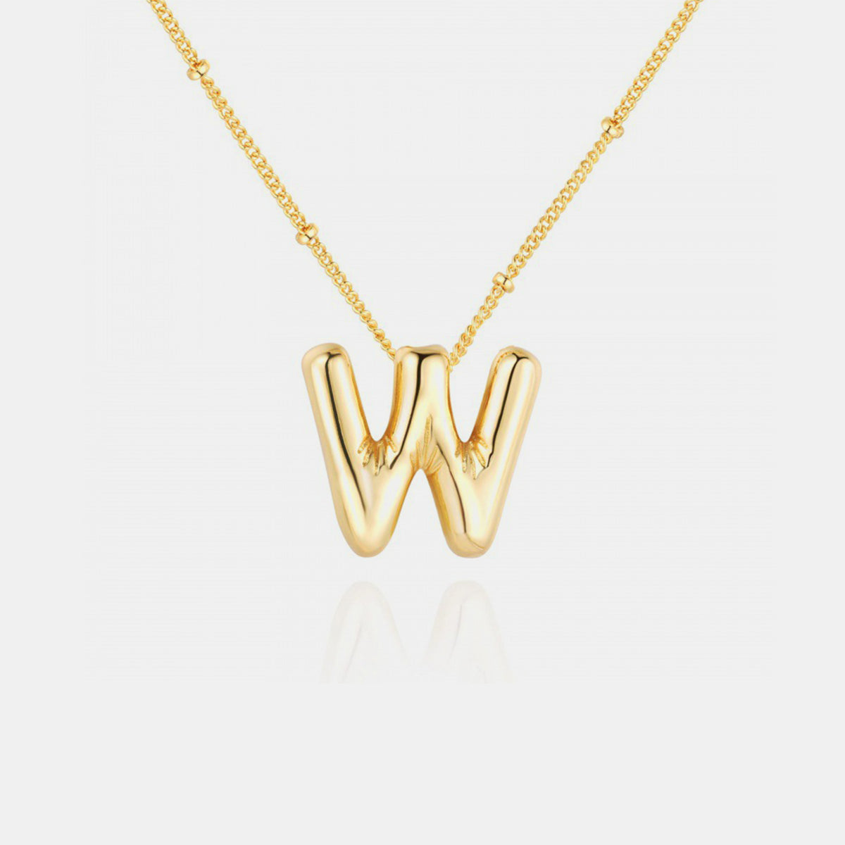 Gold-Plated Letter Pendant Necklace Trendsi