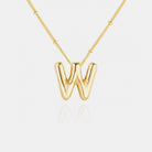 Gold-Plated Letter Pendant Necklace Trendsi