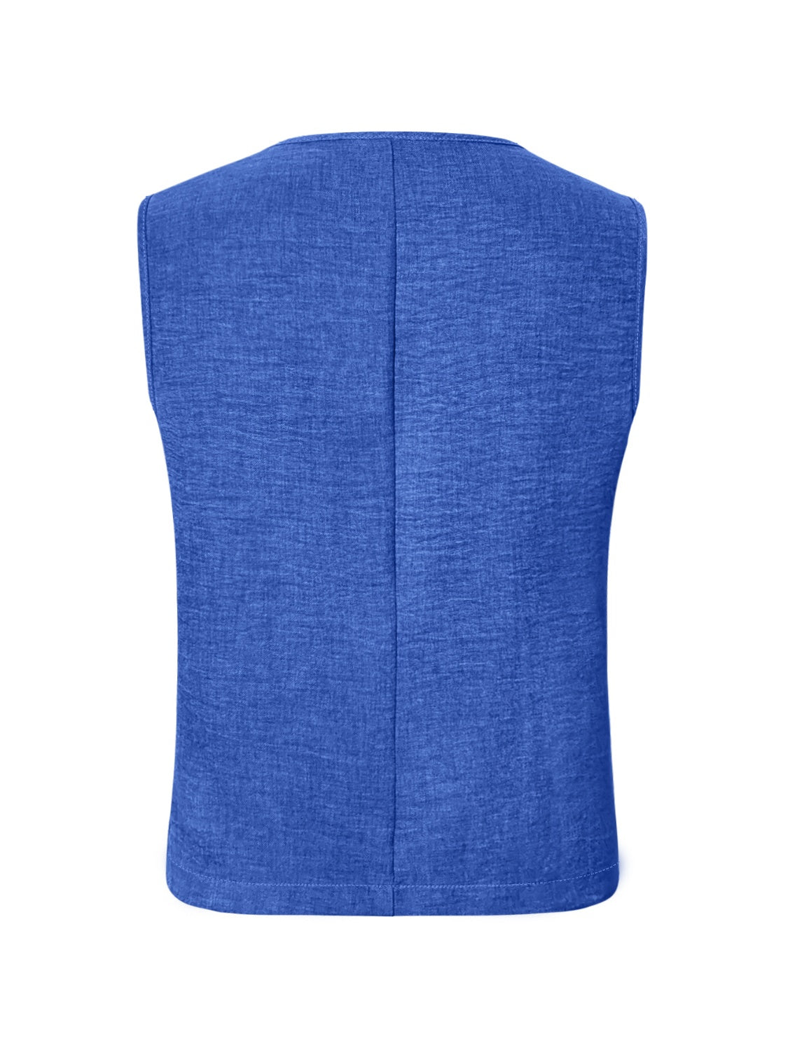 V-Neck Button Up Vest Coat Trendsi