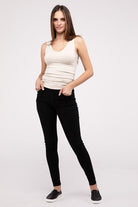 Front & Back 2-Way V-Neck Seamless Tank ZENANA