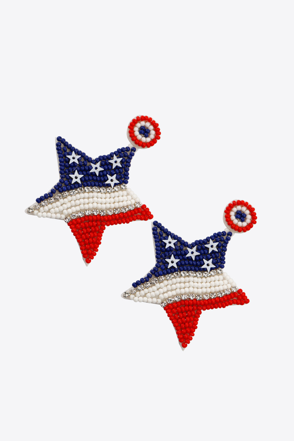 US Flag Beaded Star Earrings Casual Chic Boutique