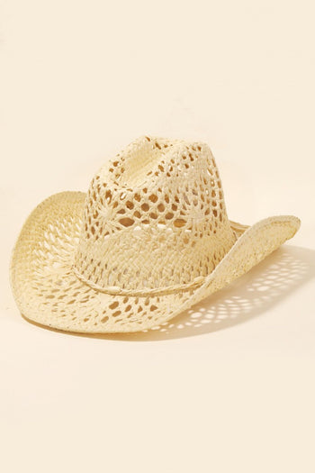 Fame Straw Weave Rope Ribbon Cowboy Hat Trendsi