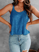 Sequin Scoop Neck Tank Casual Chic Boutique